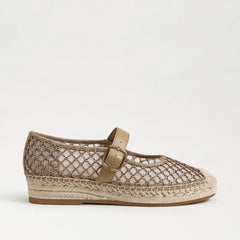 Mackie Mesh Espadrille Mary Jane-Brushed Gold/Cyprus Tan Mesh