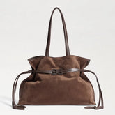 Poppy Large Drawstring Tote Suede