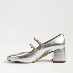 Sarah Mary Jane Pump-Soft Silver Leather