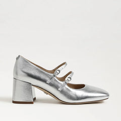 Sarah Mary Jane Pump-Soft Silver Leather
