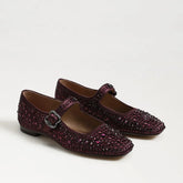 Michaela Bling Mary Jane Flat-Parisian Plum Fabric