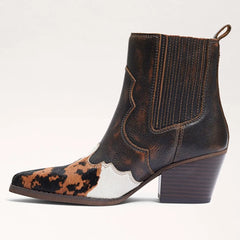 West Ankle Boot-Cow Print Calf Hair