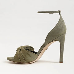 Ida Open Toe Stiletto Sandal-Olive/Light Olive Fabric