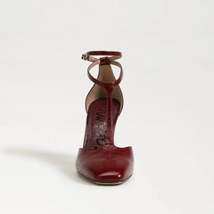 Everett T-Strap Pump-Cabernet Red Leather