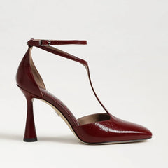 Everett T-Strap Pump-Cabernet Red Leather