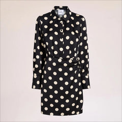 Dot Shirt Mini Dress-Black/White