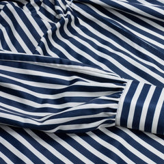 Striped Wrap Maxi Dress-Navy/White