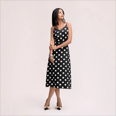 Belted Dot Maxi Dress-Polka Dot