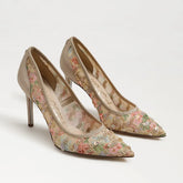 Hazel Riviera Pointed Toe Pump-Ecru Multi Mesh Fabric