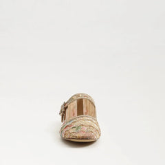 Michaela Riviera Mary Jane Flat-Ecru Multi Mesh Fabric
