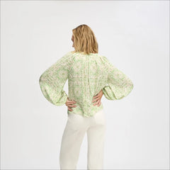 Gathered Boho Blouse-Willow Geo Floral
