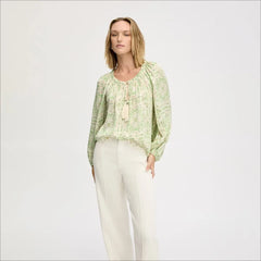 Gathered Boho Blouse-Willow Geo Floral