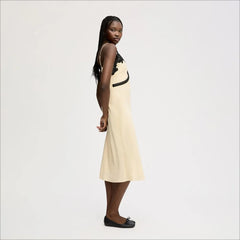 Lace Trim Cami Dress-Almond