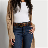 38MM Link Woven Belt-Multi Brown