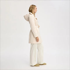 Double Breasted Hood Trench-Linen