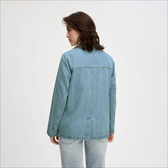 Washed Denim Jacket-Light Denim