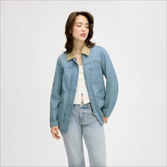 Washed Denim Jacket-Light Denim