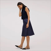 Sweater with Slip Midi Dress-Navy