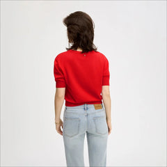 Short Sleeve Sweater-Flame