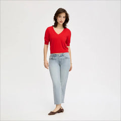 Short Sleeve Sweater-Flame