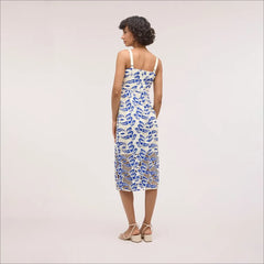 Artisanal Lace Midi Dress-Cobalt
