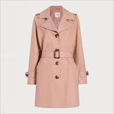 Single Breasted Trench Coat-Blush