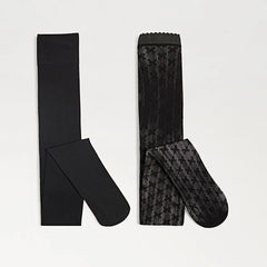 2 Pack Logo Microfabric Tights-Black