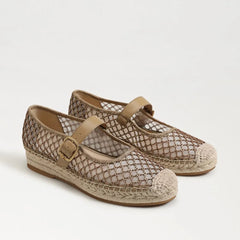 Mackie Mesh Espadrille Mary Jane-Brushed Gold/Cyprus Tan Mesh