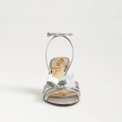 Joanna Stiletto Sandal-Soft Silver Faux Leather