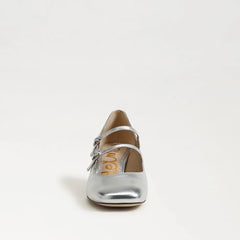 Sarah Mary Jane Pump-Soft Silver Leather