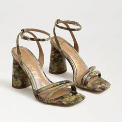 Kia Block Heel Sandal-Sage Multi Leather
