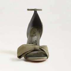 Ida Open Toe Stiletto Sandal-Olive/Light Olive Fabric