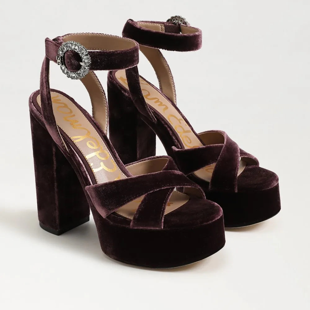 Savannah Glow Platform Dress Sandal-Parisian Plum Velvet