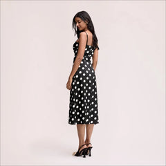 Belted Dot Maxi Dress-Polka Dot