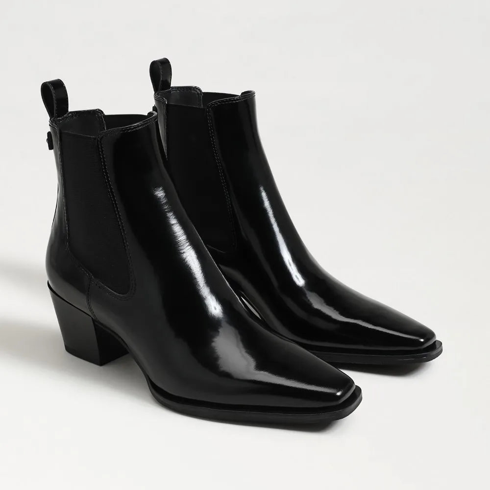 Ashtyn Ankle Bootie-Black Leather