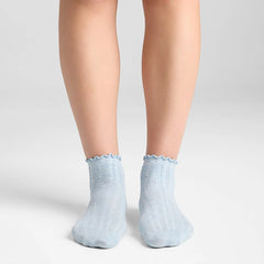 3 Pack Cotton Blend Pointelle Midanklet