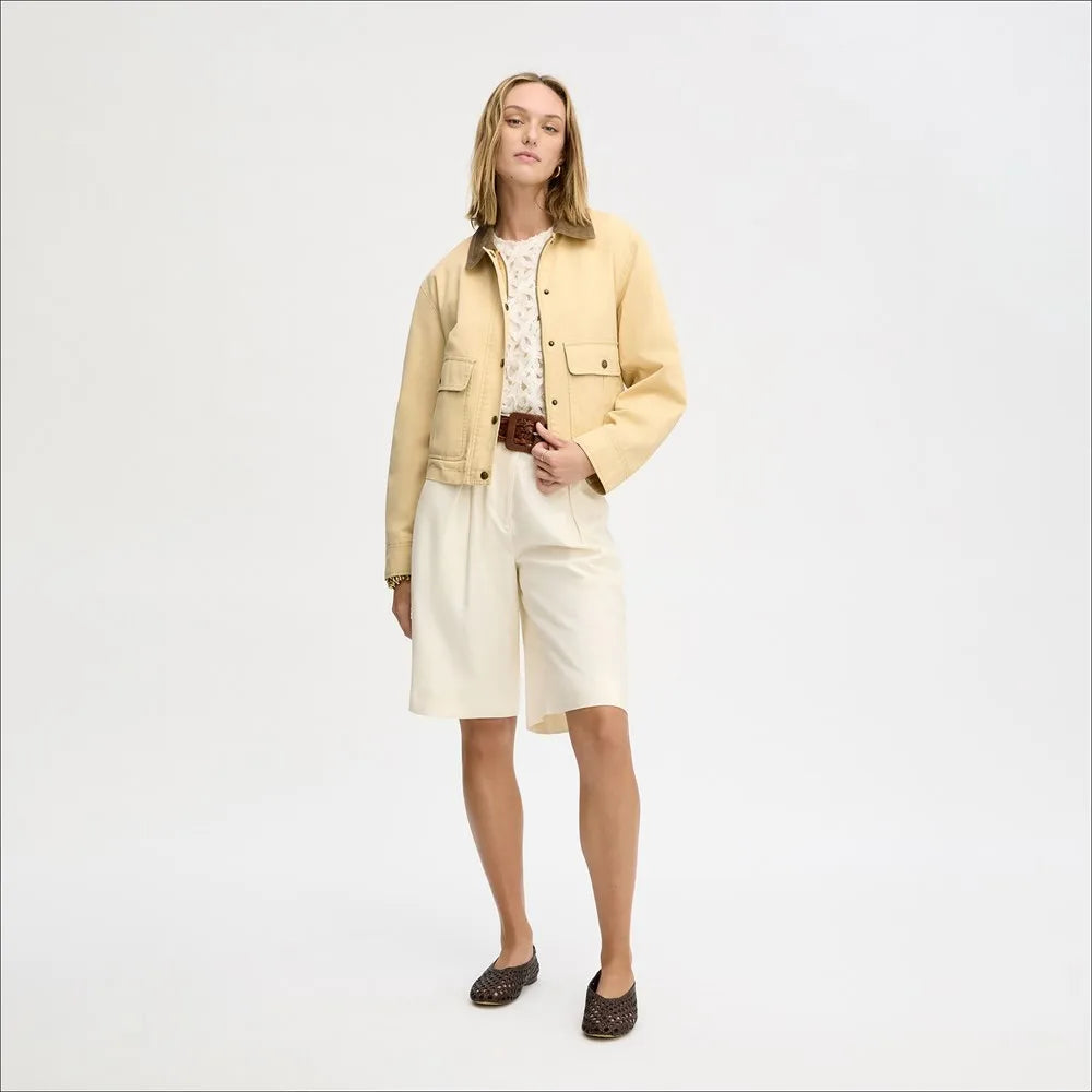 Crop Barn Jacket-Butter