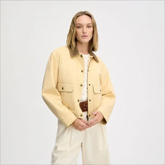 Crop Barn Jacket-Butter