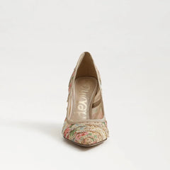 Hazel Riviera Pointed Toe Pump-Ecru Multi Mesh Fabric