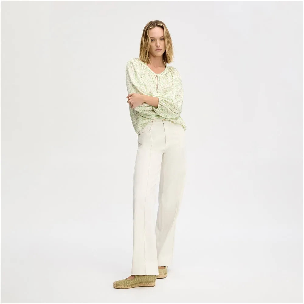 Gathered Boho Blouse-Willow Geo Floral