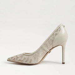 Hazel Mesh Pointed Toe Pump-Modern Ivory Mesh Fabric