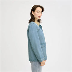 Washed Denim Jacket-Light Denim