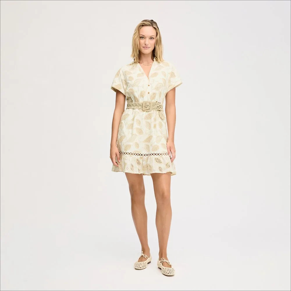 Shirt Ivory Mini Dress-Ivory