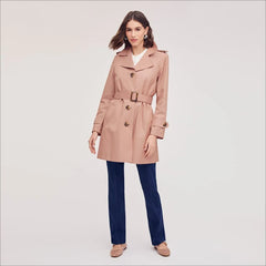 Single Breasted Trench Coat-Blush